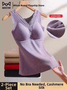 MiiOW | Áo Thun Không Quai Lưng Có Đệm Len và Lụa Ấm