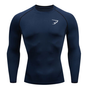 Men Running T-shirt Compression Sport Long Sleeves Tops Gym Tees Fitness Sweatshirt Male Jogging Tracksuit Homme Athletic Shirt