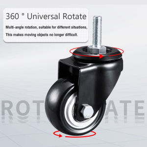 Amoki PVC Wheel Swivel Caster Wheel 1.5" Brake Wheel Trolley Silent Wheels