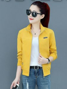 Spring Autumn Short Womens Baseball Jacket Zipper Pure Color Slim Fit Casual Sport Coat Top Quality Fashion Sun Protection