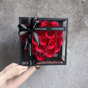 Acrylic Heart Shaped Soap Flower Rose Eternal Love Proposal Birthday Gift for Lovers Best Friends Romantic Simplicity