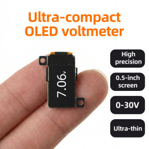 DC 0-30V Ultra-slim Mini Digital Voltmeter 0.5-inch OLED Display 12-bit ADC High-Precision Voltmeter 5Hz/10Hz Adjustable