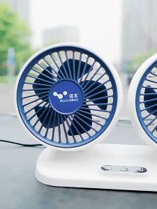 Máy làm mát ô tô quạt điều hòa cho ô tô xoay 360  độ với 3 chế độ làm mát từ bé đến lớn quạt đôi chạy điện usb dùng nguồn điện 12V hoặc 24V