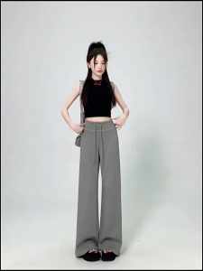AB [ready stock] Pants Women Casual Pants Drawstring Korean Style Wanita Baharu Baju Perempuan Style 专柜直筒休闲长裤