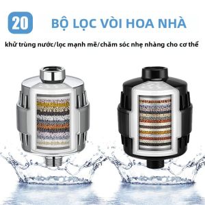 Bộ Lọc Nước Tắm Công Suất Cao - Giai Đoạn 15/20 Loại Bỏ Kim Loại Nặng Bộ Lọc Clo Fluoride Làm Mềm Nước Cứng Tương Thích Với Đầu Vòi Hoa Sen