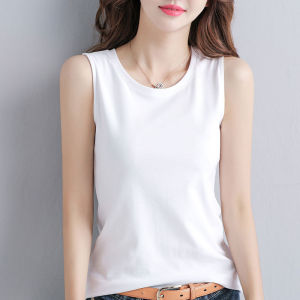 Womens Loose Cotton Tank Top Strapless Inner Wear Outer Wear Versatile Summer Base Shirt Work Clothing Style Pure Color