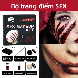 Bộ Trang Điểm Hóa Trang Kinh Dị Halloween Với Dụng Cụ Vẽ Mặt Hiệu Ứng Đặc Biệt Sáp Da Sáp Vết Thương Plasma 148g Bộ 6 Món