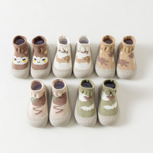 Denosim Giày hoạt hình cho bé dễ thương vớ đế mềm cậu bé cô gái chống trượt tất thoáng khí xuân thu trẻ mới biết đi trong nhà Giày đi bộ trẻ em vớ sàn