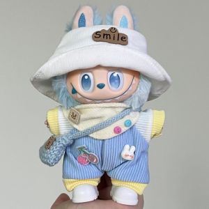 Labubu Kids Clothing Set High Energy Ahead Warning Cloth Doll Clothes 17cm Rubber Suitable for All Kids Cute Style in Stock