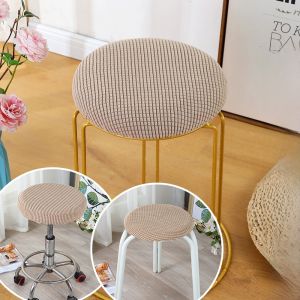 Full-Coverage round Bar Stool Cover Beauty Salon Chair Cushion Cover round Seat Pad Chair Cover Modern Simple Style Home Fabric