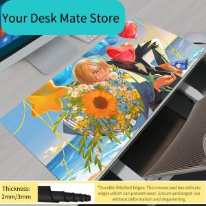 Bandai | Mouse Pad Notbook Gamer Large Keyboard NonSlip Rubber Computer Carpet Desk Mat PC Gamer One Piece Sanji MousePad Youth Gifts