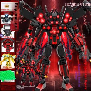 Gilded Universe Three-Body Titan Moving Toilet Man vs Monitoring Man Building Blocks 6plus