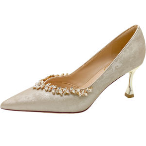 YX | Champagne Elegance Pointed Fine Heel French Style Pumps