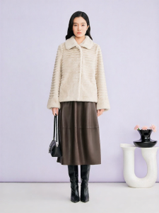 Elegant Long Lapel Faux Fur Jacket