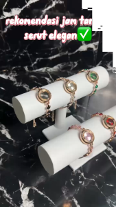 TYJ223 Jam Tangan Serut Elegant Wanita Adjustable Diamond Tali Rantai Anti Karat Mewah