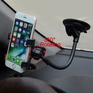 360°Rotating Car Phone Holder Universal Windshield Dashboard Mount Cellphone Stand GPS Phone Flexible Bracket Auto Accessories