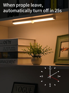 【SKIT SG】Tricolor LED Wireless Motion Sensor Light Stick Portable USB Type C Rechargeable Kitchen Cabinet Wardrobe Bedroom Night Lamp Induction Light LED Strip Lamp USB Recharging Battery Bedside For Kids Table Closet Ceiling Yeelight Lighting Bed Home