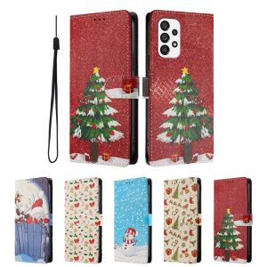 Christmas Leather Case For Samsung Galaxy A91 A70 A71 A72 A73 A51 A52 A53 A54 A55 A56 A50 A20 A22 A23 A24 A25 A32 A33 A35 4G 5G