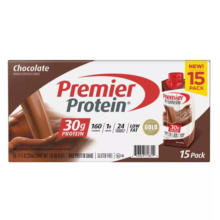 Premier Protein PLUS Energy and Immune Support Shakes, Chocolate Flavor ...