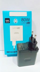 Adaptor Kepala Casan HP OPP RENO 8 PRO 80W Super Vooc Support Fast Charging