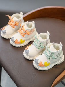 Baby Girl Boots Cotton-Padded Shoes with Velvet Autumn and Winter Girls Shoes Little Children Princess Baby Toddler Shoes Soft Bottom 1 Year Old 2