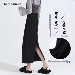 La Chapelle | Chân Váy Bút Chì A-Line Cao Waist Chẻ Black