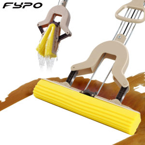 Fypo Sponge Mop with 1 extra Sponge floor cleaning Mops Squeeze Mop Hand-free Wash Household Lazy Mop Home Cleaning Tool