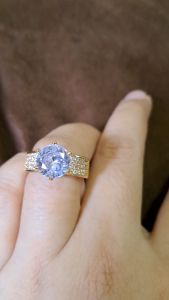 Cincin Crystal Perak Perfect Emas 2K Premium Swaroski