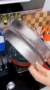 25.5ซม.ตะแกรงรองนึ่ง สแตนเลส พร้อมขาตั้งและที่จับ ถาดรองนึ่งอาหาร ตะกร้าผัก มีรูเล็ก