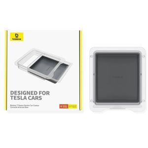 BASEUS กล่องเก็บของในรถยนต์ กล่องจัดระเบียบคอนโซลกลางกล่องเก็บของ Tesla รุ่น3