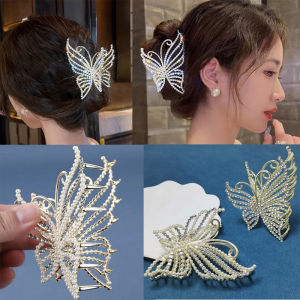 หนีบผมผี เสื้อกิ๊ฟติดผมระดับไฮเอนด์สไตล์เกาหลี คลิปหนีบผมรูปโบว์ หรู หรา สำหรับ ผู้หญิงหิน เรซิ่น สีสันสดใส เครื่องประดับผม สวยกิ๊บหนีบผม โลหะ