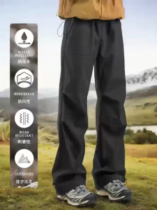 Celana Panjang Outdoor Hiking Pria Hitam Waterproof Celana cargo panjang pria Korean style Celana Joger Pria Celana Olahraga Pria baggy  Lurus Longgar Cargo Pants Celana Kasual Kaki Lebar karet
