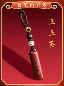 Pudao Mountain Lucky Charm Keychain Purple Sandalwood Exams Guaranteed Success Good Luck Souvenir Ideal Festive Creative Gift