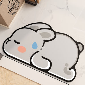 VIKAMA Sweaty Rabbit Diatomite Floor Mats Bathroom Absorbent Carpet Doorway Non-Slip Foot Mats Toilet Entrance Rugs Home Decor