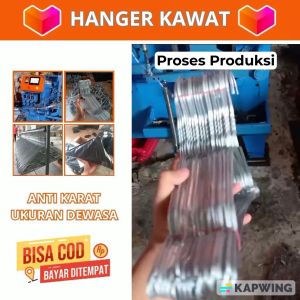 Serba Murah Store - Paket Spesial 100pcs Hanger Stainless Tebal Gantungan Baju Kawat Anti Karat COD