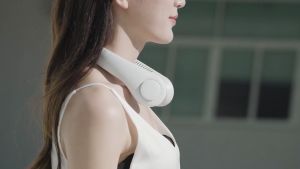 JISULIFE Kipas Leher Portable 4000mAh Desain Segar Dengan Material Anti Minyak Angin Kencang Dan Luas Menjaga Wajah Tetap Kering