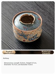 TANGFENG | Chinese Style Funnel Covered Ashtray Ceramic