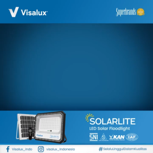 Visalux Flood Light Solarlite 200W - Lampu Sorot Remote Energi Surya Sensor Cahaya Putih (SLT-VFL77200DL)