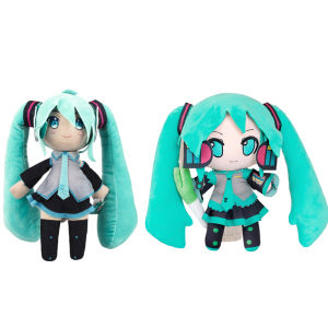 Bandai | Hot Anime 25cm Hatsune Miku Plush Toy Holding Bunch Of Green Onions Cute Action Model Pvc Toy Collection Desktop Accessoes Gift