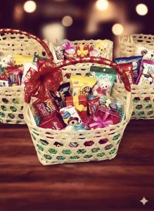 Keranjang Bambu Ukuran 20x10x15 keranjang parsel hampers souvernir serbaguna