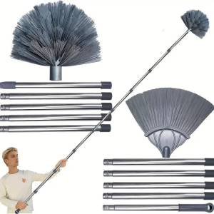 Chổi Quét Bụi Dạng Mạng Nhện Có Thể Kéo Dài Làm Từ Sợi Microfiber Dùng Cho Trần Nhà Tường Góc Cao Dụng Cụ Loại Bỏ Mạng Nhện Gia Dụng