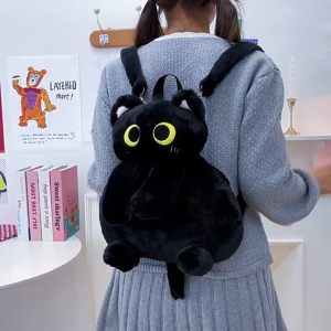 Balo gấu bông balo con mèo đen balo mèo ngố xinh xắn đáng yêu hàng Quảng Châu có sẵn