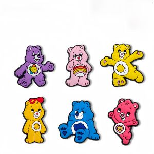 เข็มขัดรองเท้า DIY ลายการ์ตูนรูปหมีริบบิ้นสีรุ้ง เข็มขัดรองเท้ารูปหมี ตกแต่งดีไซน์การ์ตูน รุ่นฤดูร้อน 2024