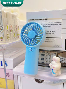 Upgraded AAA Battery Powered on Fan Portable Fan 1Speeds 5 Quiet Gloss Color Mini Fan for Student Small Fan Handheld Fan School Child