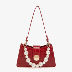 Red Wedding Bride Single Shoulder Bag 2025 New Small Underarm Bag Crossbody Wedding Bag PU Leather Magnetic Buckle Clutch Bag