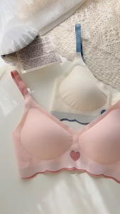 Bra Wanita Seamless Tanpa Kawat 7058 Pakaian Dalam Wanita Nyaman Motif Love Bra Push Up Busa Bisa Dilepas Bh Sport Fashion Wanita LOOKIS