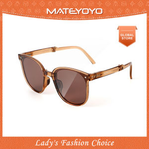 MATEYOYO Folding Sunglasses Round Packaging Handbag Decorative Sun Glasses Outdoor Travel Sunscreen Sunglasses Women UV400 Trendy Sunglasses For Women Polarized Round Chic Retro Sunglasses