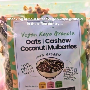 [NEW] Organic Vegan Kaya Granola – Oats Cashew Mulberries 280g  High Fiber l No Refined Sugar l Gluten Free l Egg Free