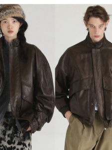 ULD | Vintage Spring New Arrival Brown Waxed Leather Jacket