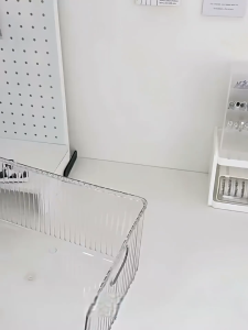 YHOME Rak Meja Kotak Penyimpanan Buku Tempat Makeup Storage Serbaguna Plastik Transparan KHM H942